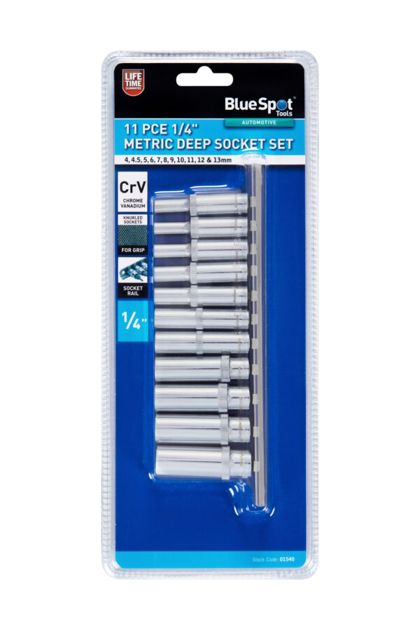 Blue Spot 1/4"D Deep Socket Set