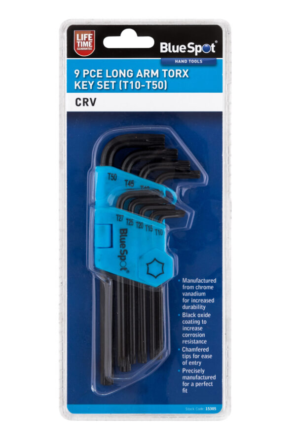 Blue Spot 9 Piece Long Arm Torx Key Set