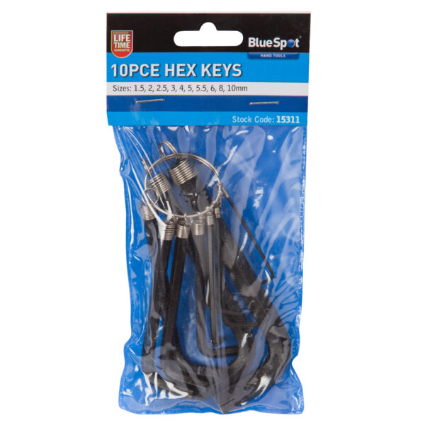 Blue Spot 10 Piece Metric Hex Key Set