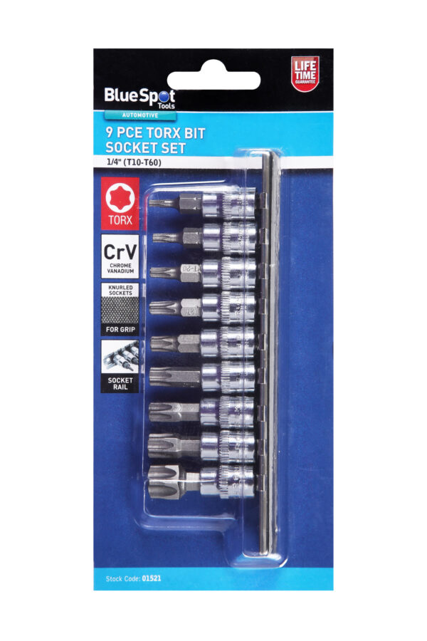 Blue Spot 1/4"D Torx Bit Socket Set