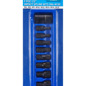 Blue Spot Tools 9 Piece 1/2 inch Impact Spline Bits