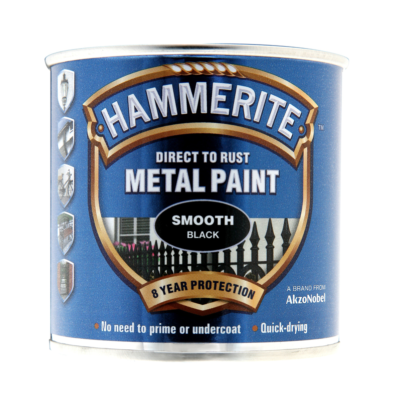 Hammerite Metal Paint - Smooth Black - 250ml