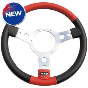 3 Spoke Vinyl Steering Wheel Black And Red