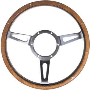 14 inch woodrim semi dished steering wheel