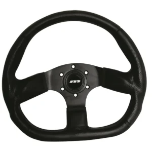 Mountney 'M' Range 350mm 3 Spoke Semi-Dished Corsa D Flat Bottomed Black Moulded Steering Wheel With Black Centre