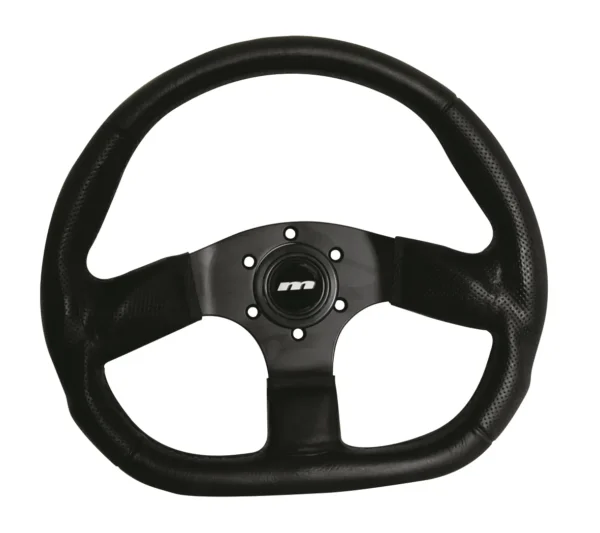 Mountney 'M' Range 350mm 3 Spoke Semi-Dished Corsa D Flat Bottomed Black Moulded Steering Wheel With Black Centre