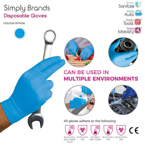 Disposable Blue Gloves - Box of 100 - 4