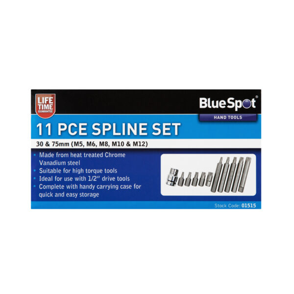 Blue Spot 1/2"Drive Spline Bit Set - 11 Piece