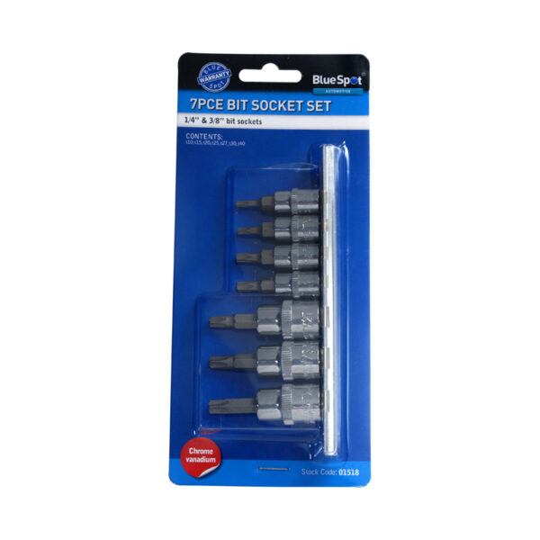 Blue Spot 1/4"D & 3/8"D Torx Socket Set - 7 Piece