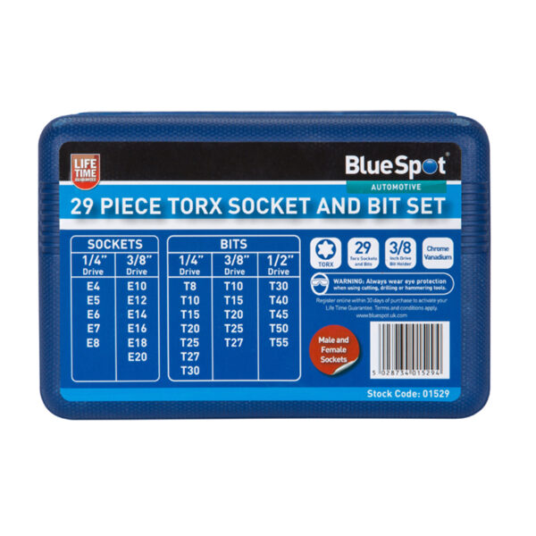 Blue Spot Torx Socket and Bit Set - 29 Piece