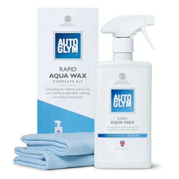Autoglym Pack Rapid Aqua Wax 500ml Two Mircrofibre Cloths