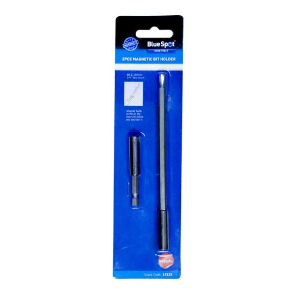 Blue Spot 1/4" Magnetic Bit Adaptor Set - 2 Piece In Packaging