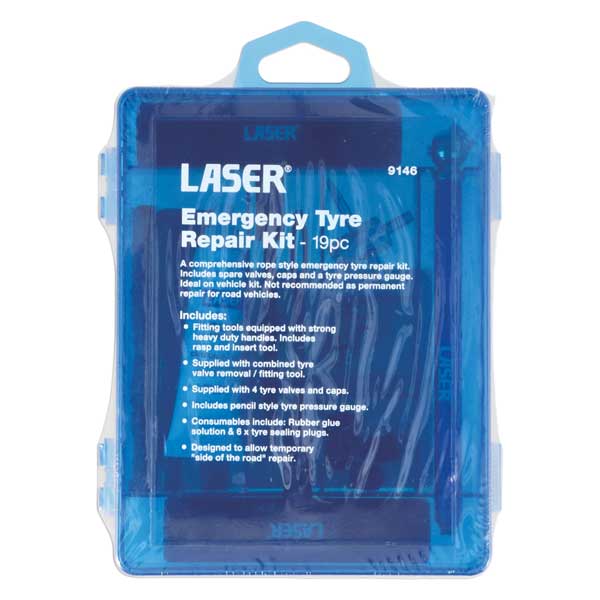 Laser Emergency Tyre Repair Kit - 19 Piece