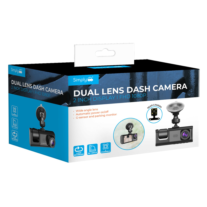 Simply Auto 2-Inch Front and Rear Dash Camera